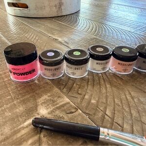 Nail dip powder MODELONES 7 total and brush most NEW